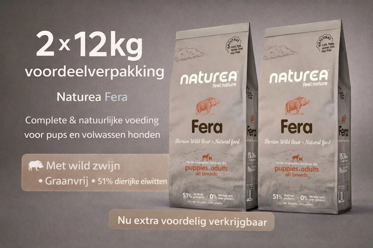 Naturals Fera Wild Boar 2x 12 kg Voordeelverpakking - Hond van Naturea – productfoto