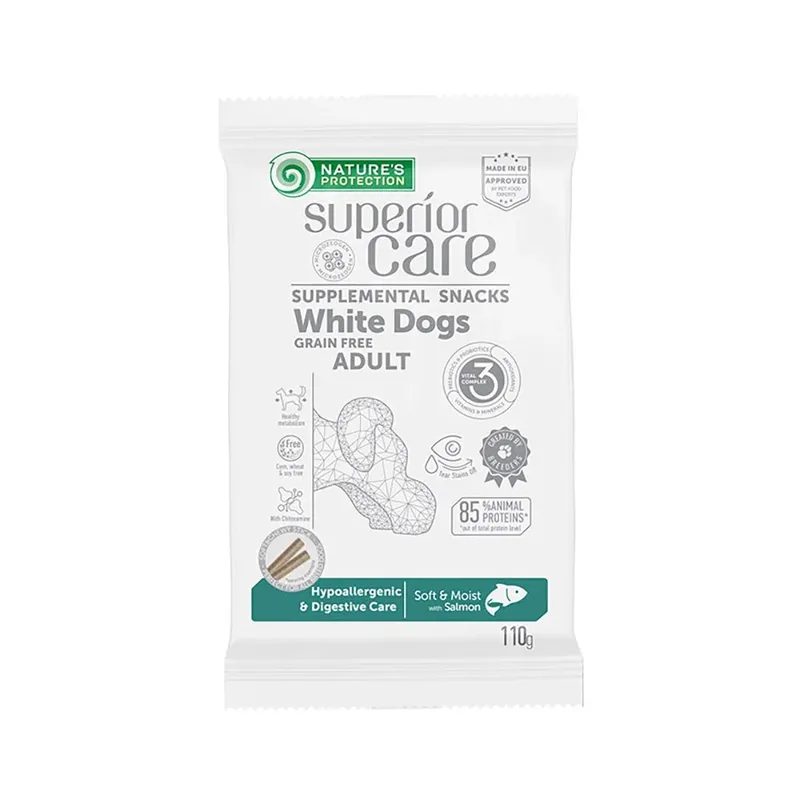 Hypoallergeen Graanvrij Hondenvoer Met Zalm Voor De Spijsvertering Van Witte Honden 110g by Nature's Protection – product photo