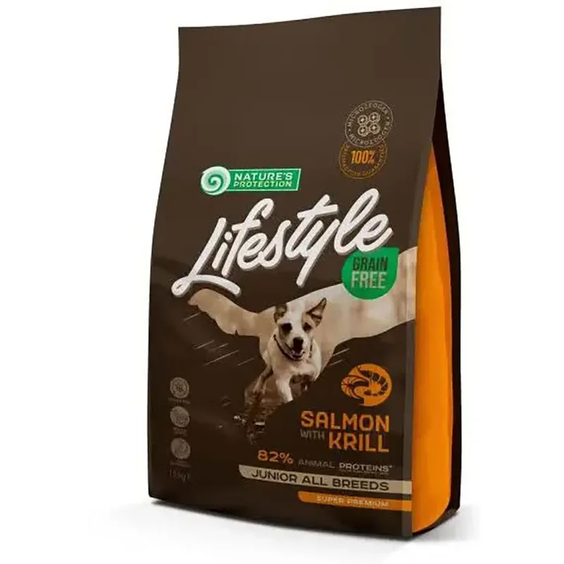 Lifestyle Junior Salmon & Krill 1.5kg Hondenvoer de Nature's Protection – photo produit