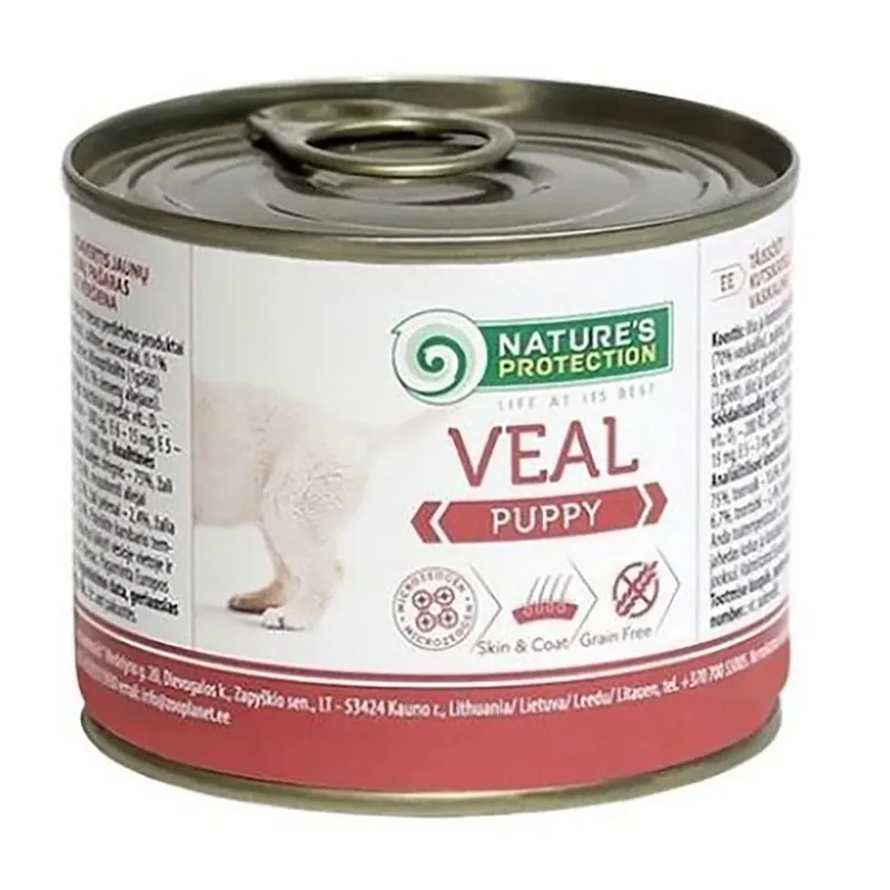 Nassfutter Für Hunde Aus Kalbfleisch 200g von Nature's Protection – Produktfoto