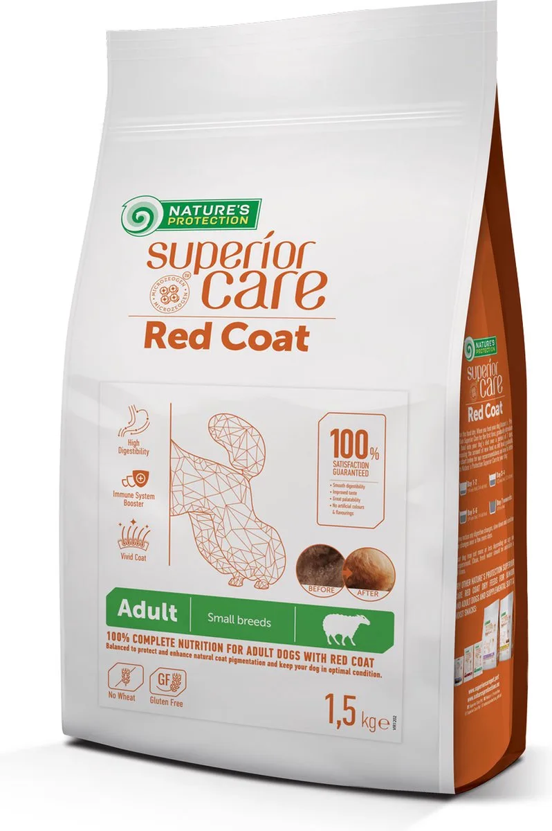 Red Coat - Graanvrij Hondenvoer - Lam - Voor Roodharige Vachten 1,5kg. fra Nature's Protection – produktbillede