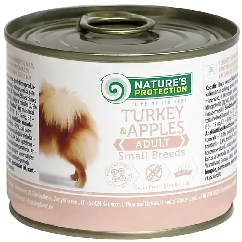 Snack Voor Volwassen Kleine Honden Met Kalkoen En Appel 200g by Nature's Protection – product photo