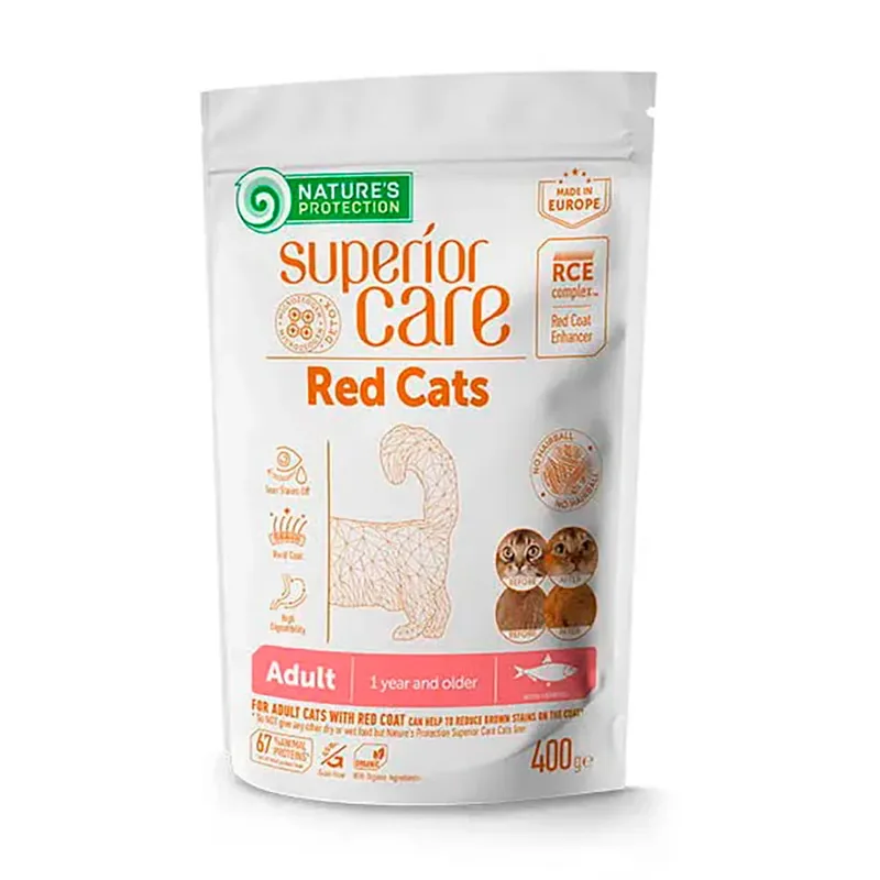 Überlegene Pflege Rote Katzen Katzenfutter Mit Hering 400g von Nature's Protection – Produktfoto