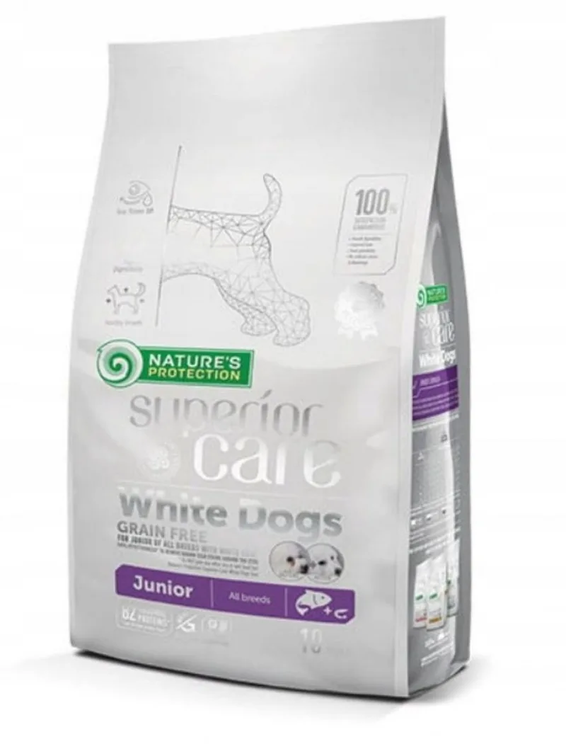 Superior Care - Graanvrije Junior Hondenbrokken - Voor Witte Vacht - 10kg by Nature's Protection – product photo