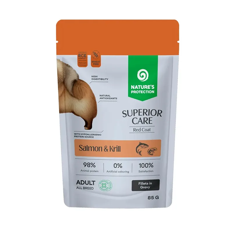 Superior Care Red Coat Zalm & Krill Natvoer Voor Honden 12x85g de Nature's Protection – photo produit