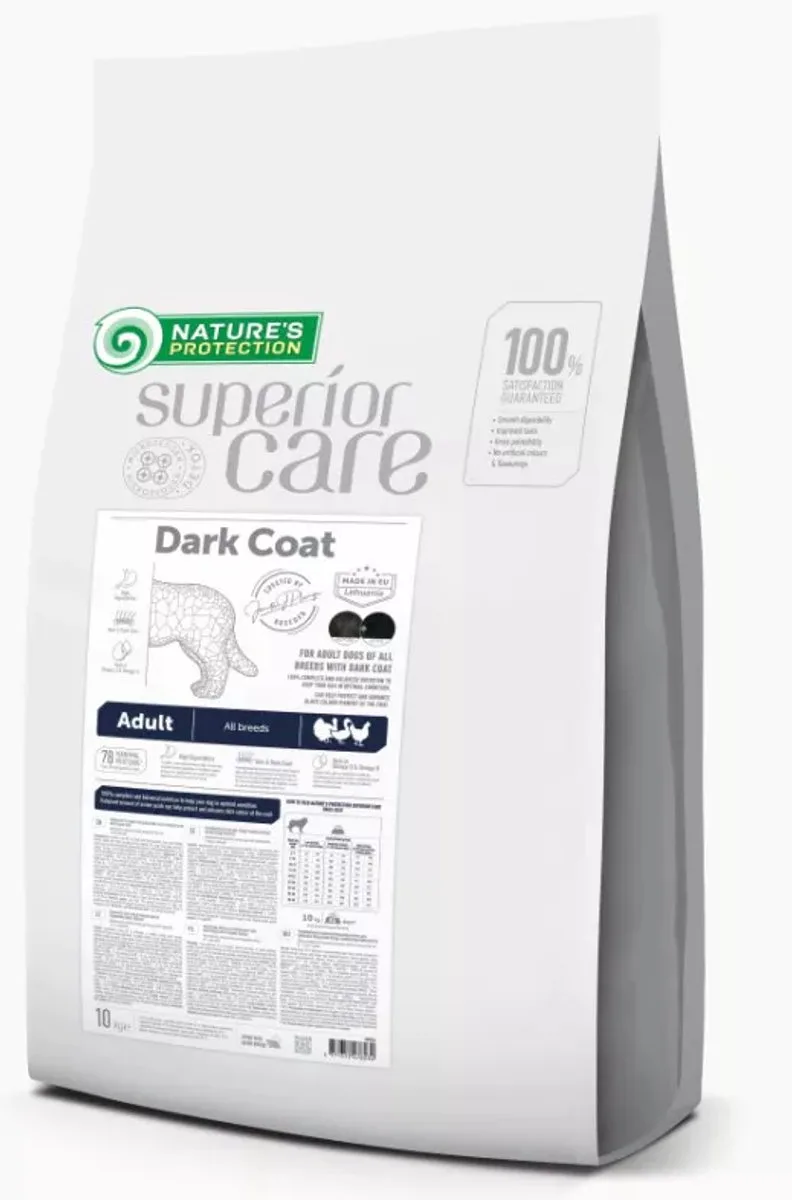Superior Care - volwassen honden met een donkere vacht - alle rassen - met gevogelte - 10kg van Nature's Protection – productfoto