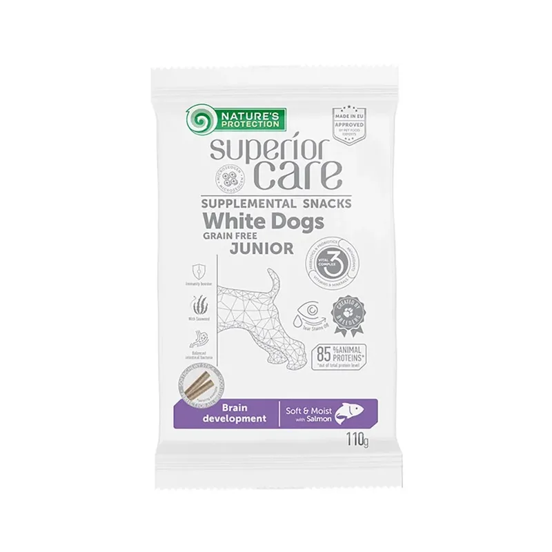 White Dog Junior Graanvrije Zalm Hondensnack 110g von Nature's Protection – Produktfoto