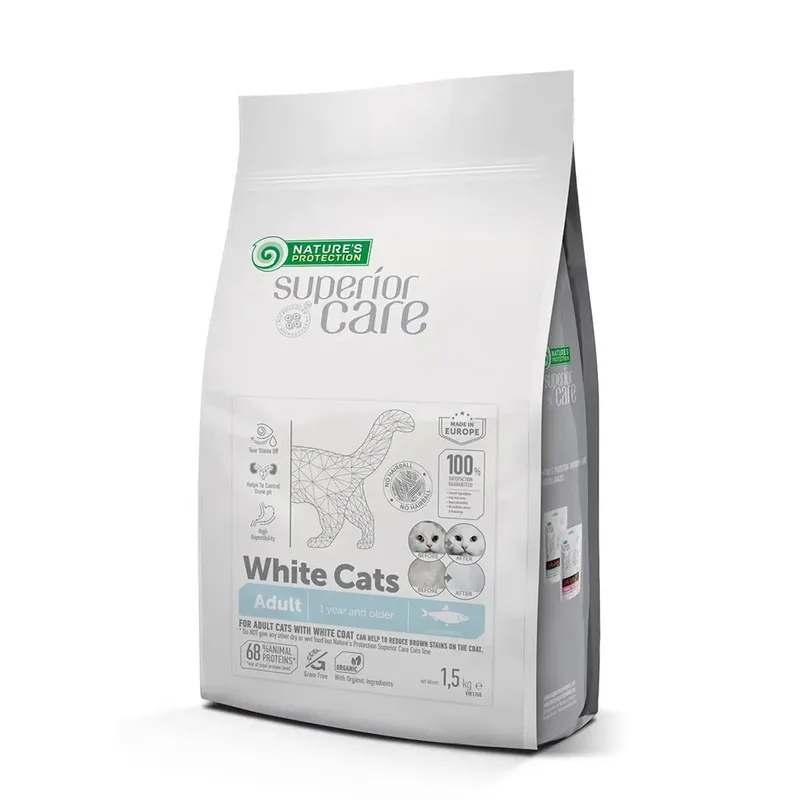 Nourriture Pour Chats Chat Blanc Au Hareng 1.5kg de Nature's Protection – photo produit
