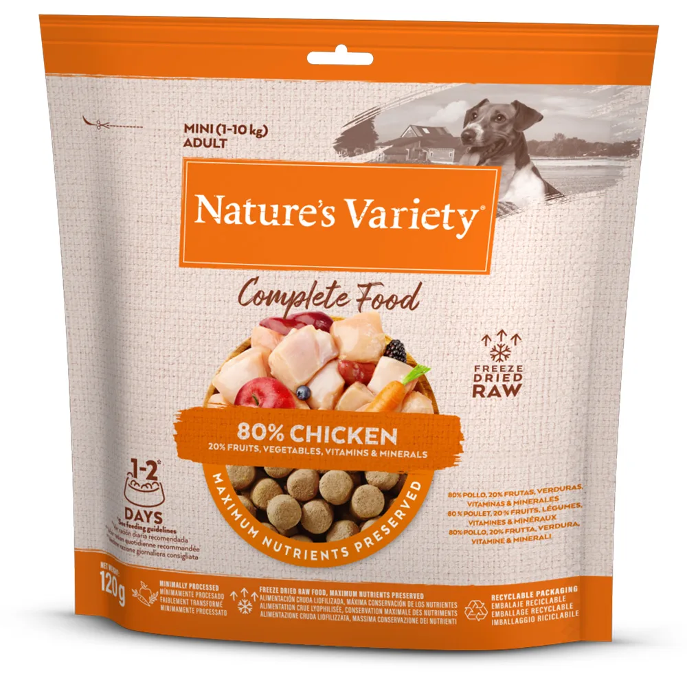 2 + 1 Gratis! Nature's Variety Freeze Dried Hondensnacks - Mini Snacks Kip (3 x 120g) by Nature's Variety – product photo