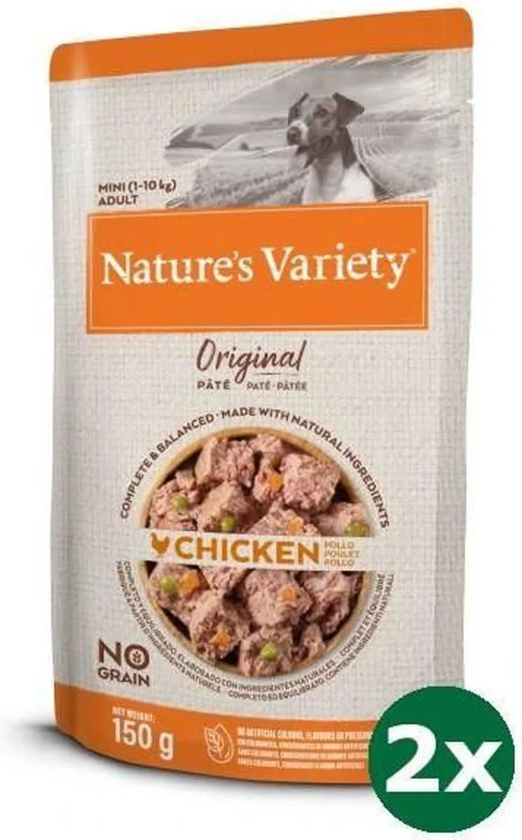 2x8x150 gr Natures variety original mini chicken hondenvoer by Nature's Variety – product photo