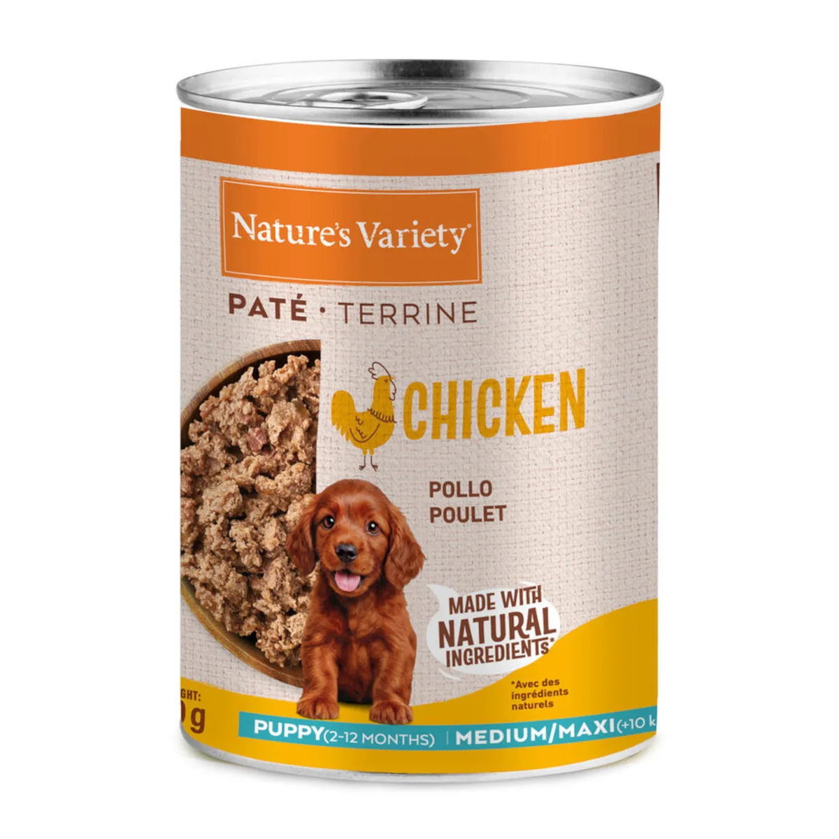 6x400g Nature's Variety Paté Medium/Maxi Puppy Kip Hondenvoer nat de Nature's Variety – photo produit