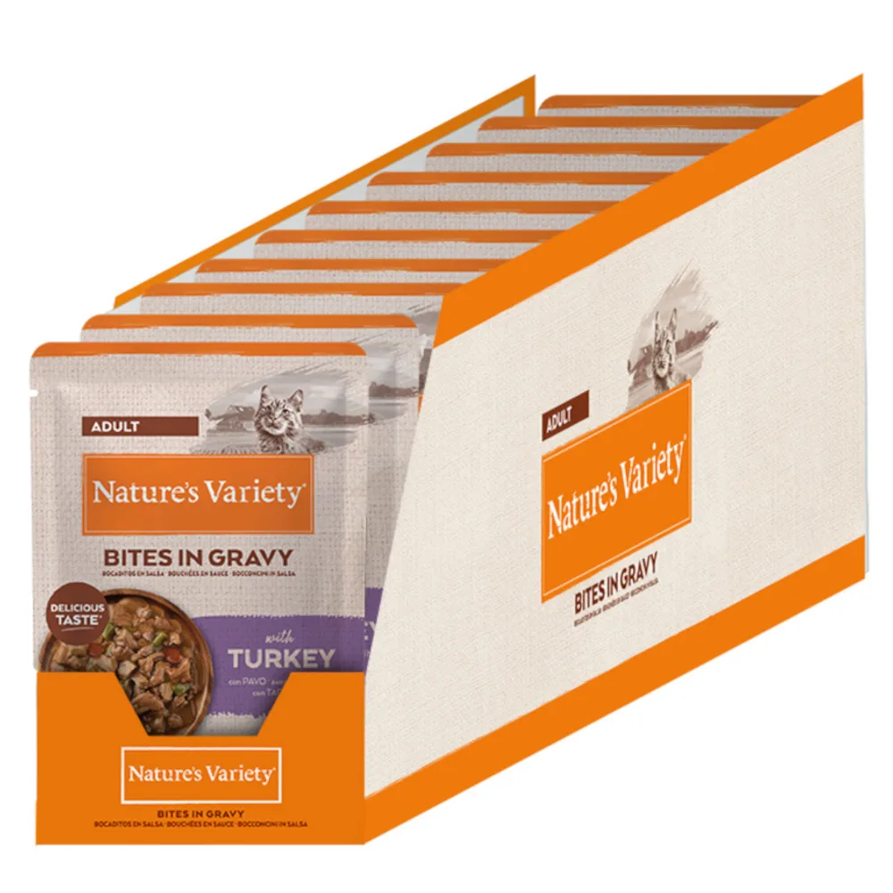 Bites in Saus 22 x 85 g Kattenvoer - met Kalkoen by Nature's Variety – product photo