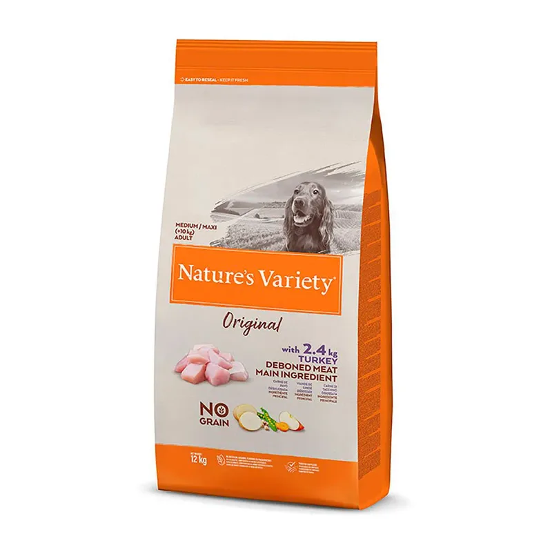 Nourriture Pour Chiens Adultes Sans Céréales à La Dinde 12kg de Nature's Variety – photo produit