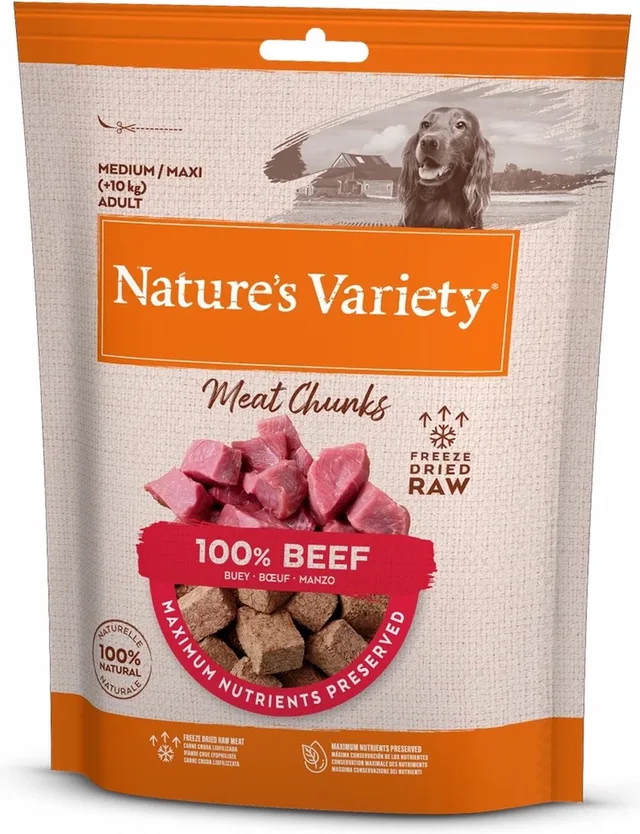 Gevriesdroogde Hondensnacks Natures Variety - Rund 100% Rundervlees - 50 Gr