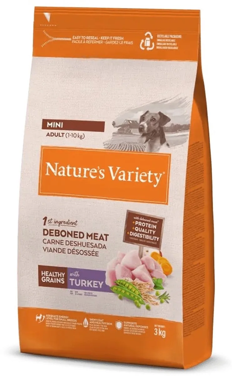 Healthy Grain Mini Adult Kalkoen Hondenvoer 3kg by Nature's Variety – product photo