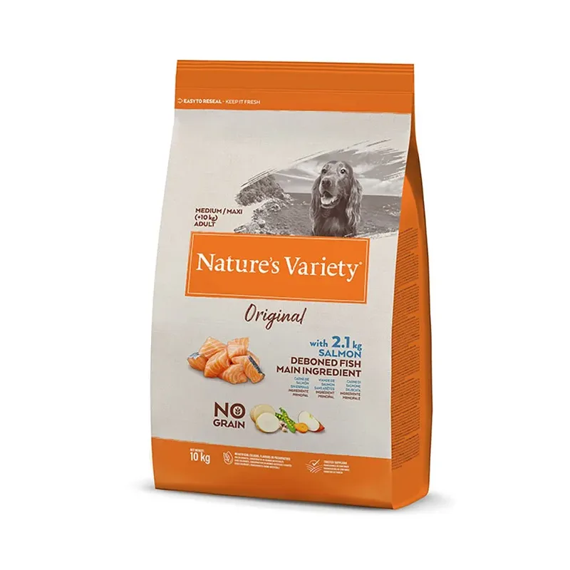 Nourriture Pour Chiens Adultes De Taille Moyenne/grande Au Saumon 10kg de Nature's Variety – photo produit