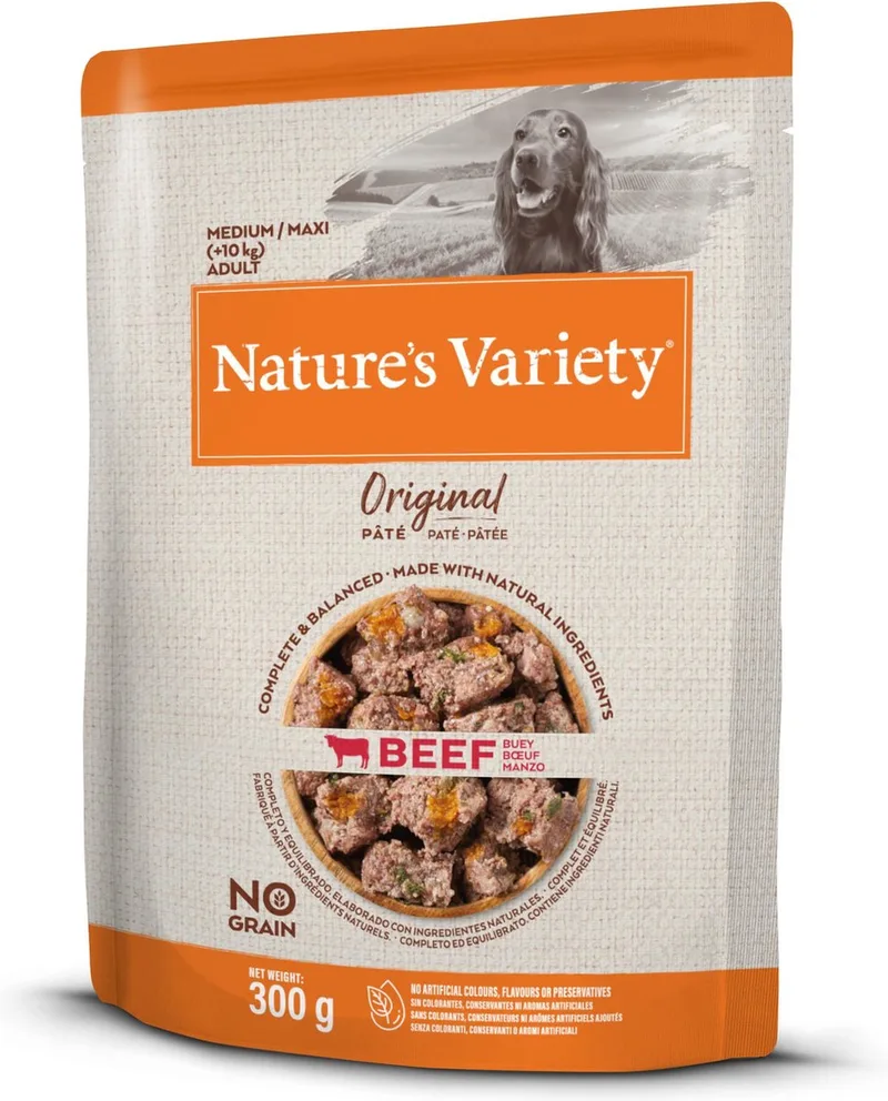 Hondenvoer Natures Variety - Rundvlees No Grain - 300g, Natvoer voor Middelgrote Rassen by Nature's Variety – product photo