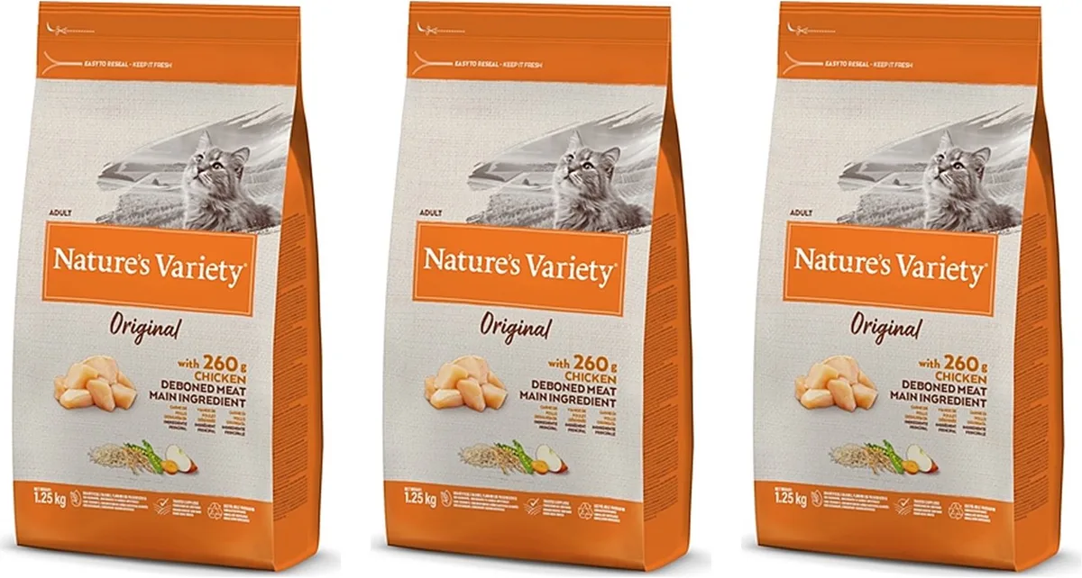 Kattenvoer Natures Variety - Kip, Zonder Granen 1.25kg - 3 stuks - Multipack van Nature's Variety – productfoto