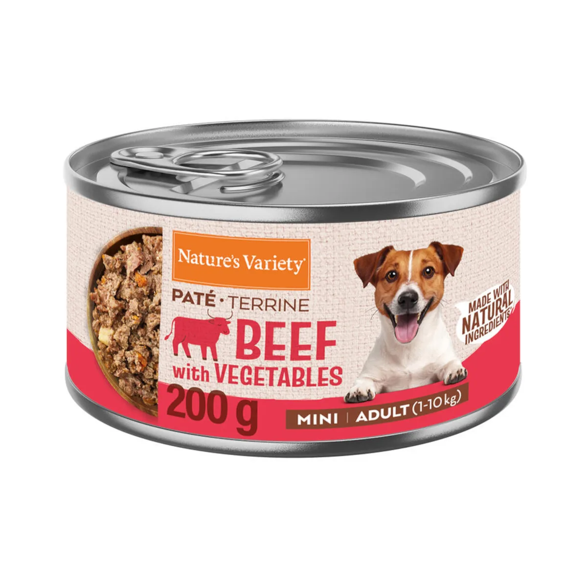 Nassfutter Paté Rind für Mini Erwachsene Hunde 200 GR by Nature's Variety – product photo