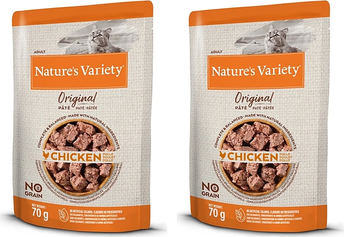 NATVOER NATURES VARIETY - Kip 12x70g - 2 stuks - Multipack van Nature's Variety – productfoto