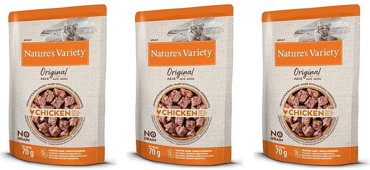 NATVOER NATURES VARIETY - Kip 12x70g - 3 stuks - Multipack van Nature's Variety – productfoto