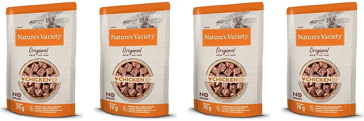 NATVOER NATURES VARIETY - Kip 12x70g - 4 stuks - Multipack van Nature's Variety – productfoto