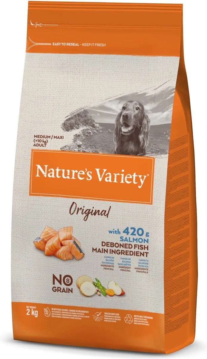 Original Adult Medium Maxi Salmon No Grain Hondenvoer. de Nature's Variety – photo produit