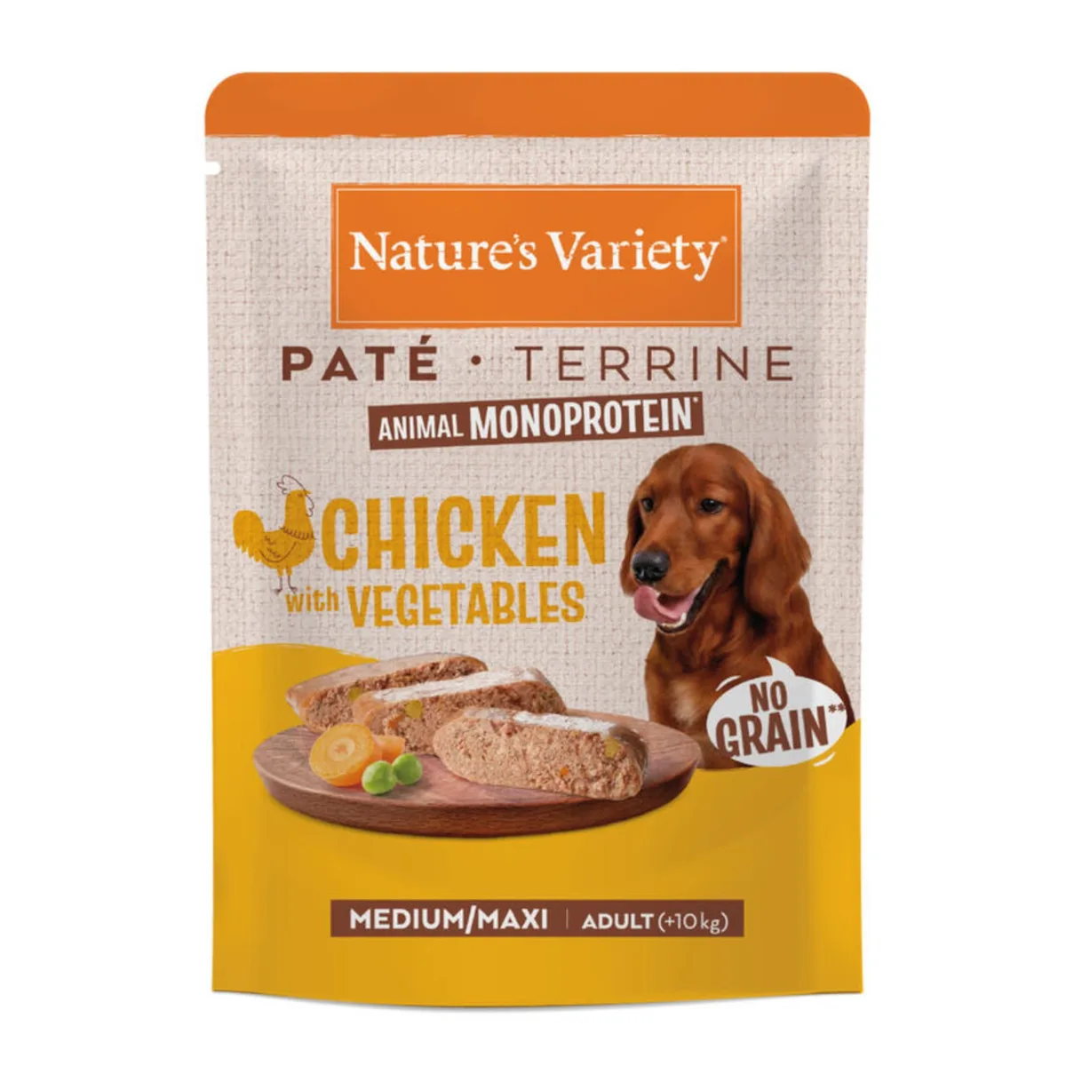 Original Paté No Grain Medium/Maxi Adult Hondenvoer - Kip 8 x 300 g by Nature's Variety – product photo