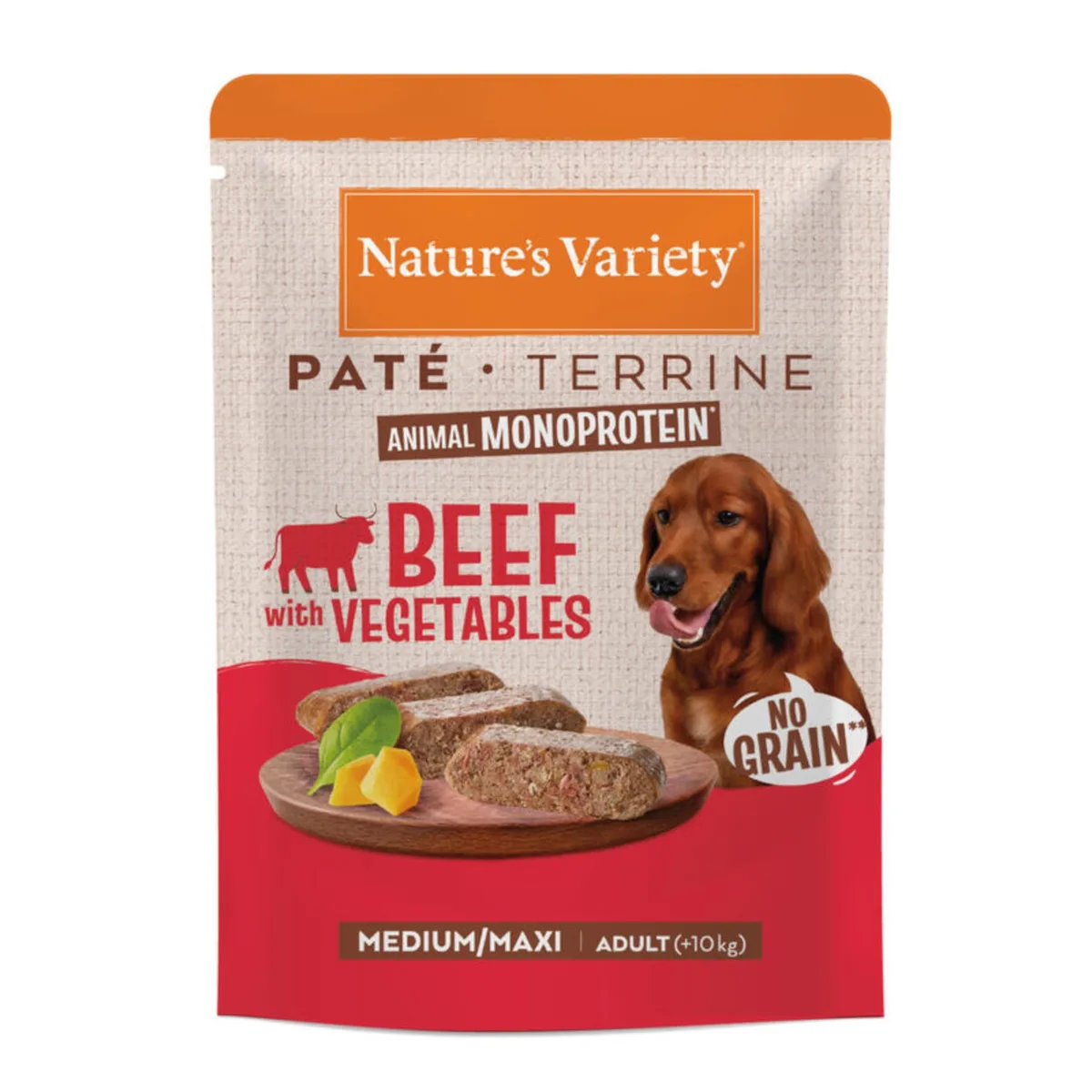 Original Paté No Grain Medium/Maxi Adult Hondenvoer - Rund 8 x 300 g by Nature's Variety – product photo