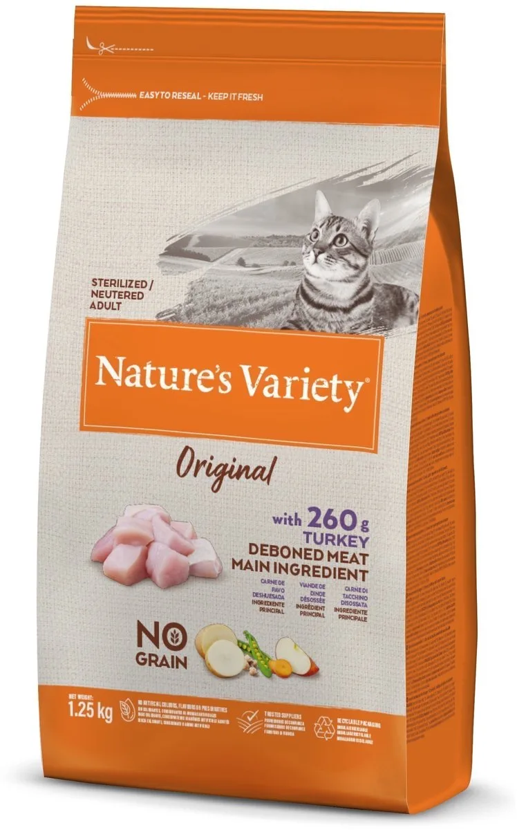 Original Sterilized Turkey No Grain Kattenvoer. de Nature's Variety – photo produit
