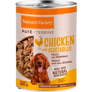 Pate Med/maxi Kip Nat Hondenvoer 12x400g fra Nature's Variety – produktbillede 1 af 2