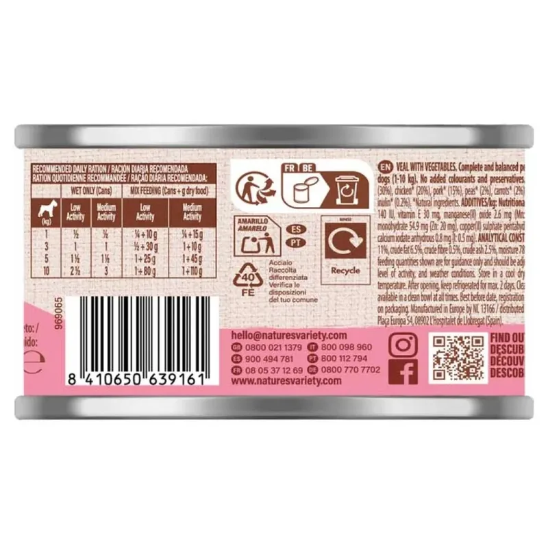 Pate Mini Kalfsvlees & Groenten Nat Hondenvoer 12x200g de Nature's Variety – photo produit 2 sur 2