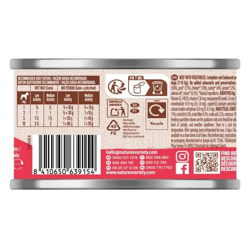 Pâté Mini Bœuf & Légumes Nourriture Humide Pour Chien 12x200g de Nature's Variety – photo produit 2 sur 2