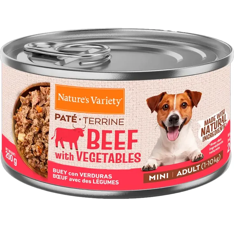 Pâté Mini Bœuf & Légumes Nourriture Humide Pour Chien 12x200g de Nature's Variety – photo produit 1 sur 2