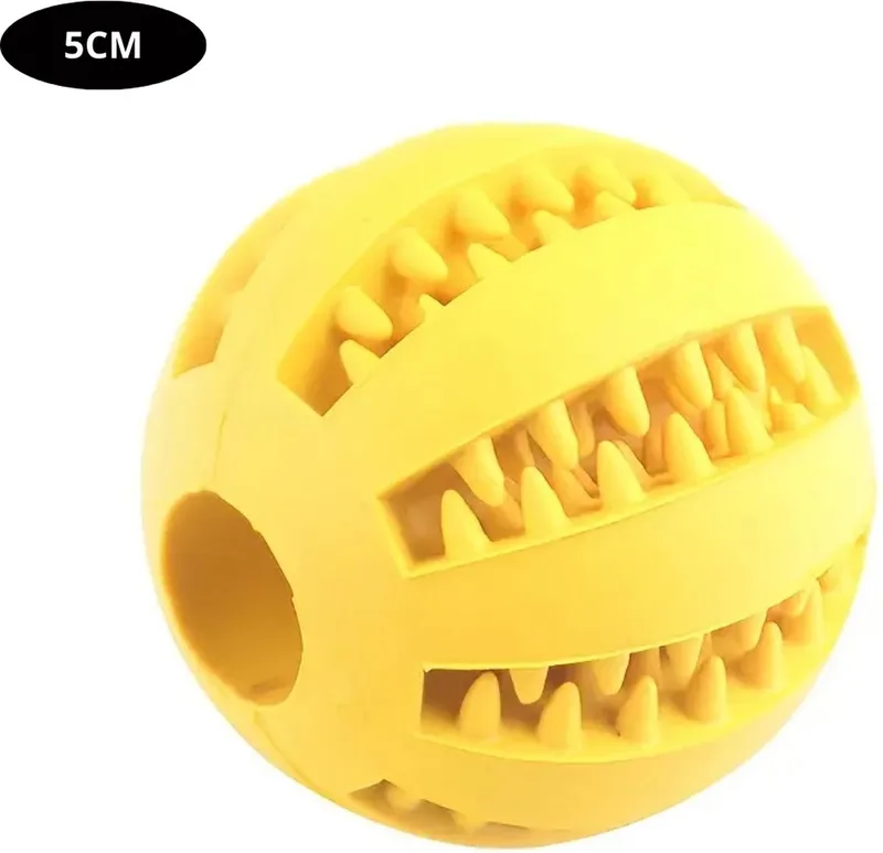 Honden Speelgoed - Hond - Speelgoed - Dog Toy - Hondenbal - Snacks von Nivard in Geel 5 cm – Produktfoto