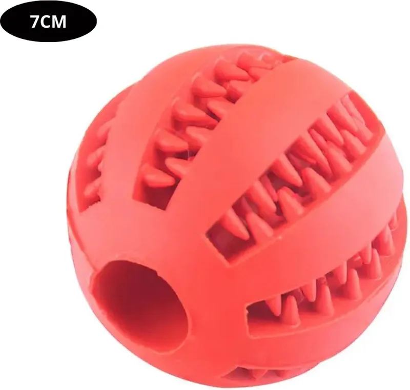 Honden Speelgoed - Hond - Speelgoed - Dog Toy - Hondenbal - Snacks von Nivard in Rood 7 cm – Produktfoto