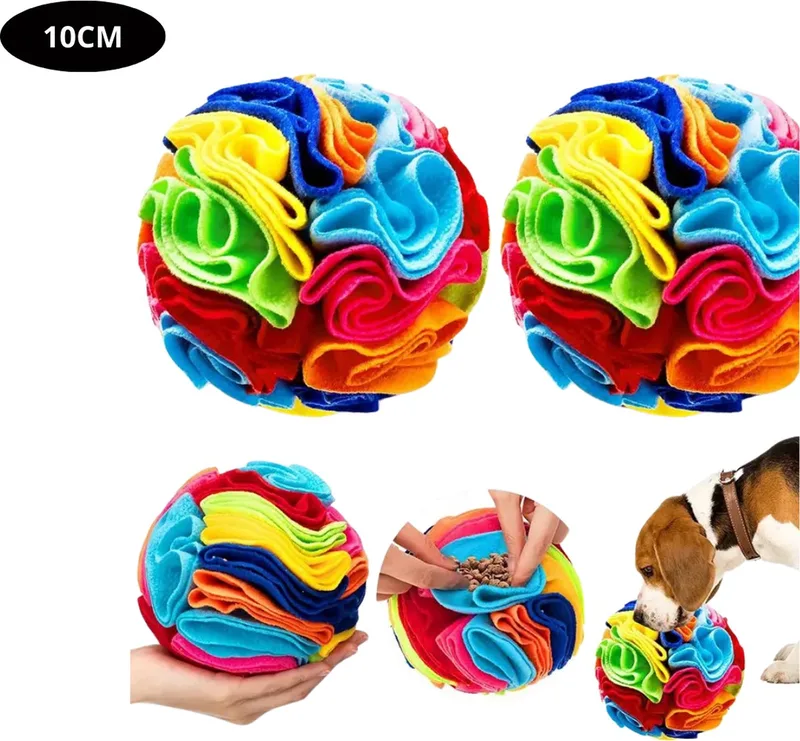 Honden Speelgoed - Hond - Speelgoed - Dog Toy - Snuffelbal by Nivard in Kleurrijk 10 cm – product photo