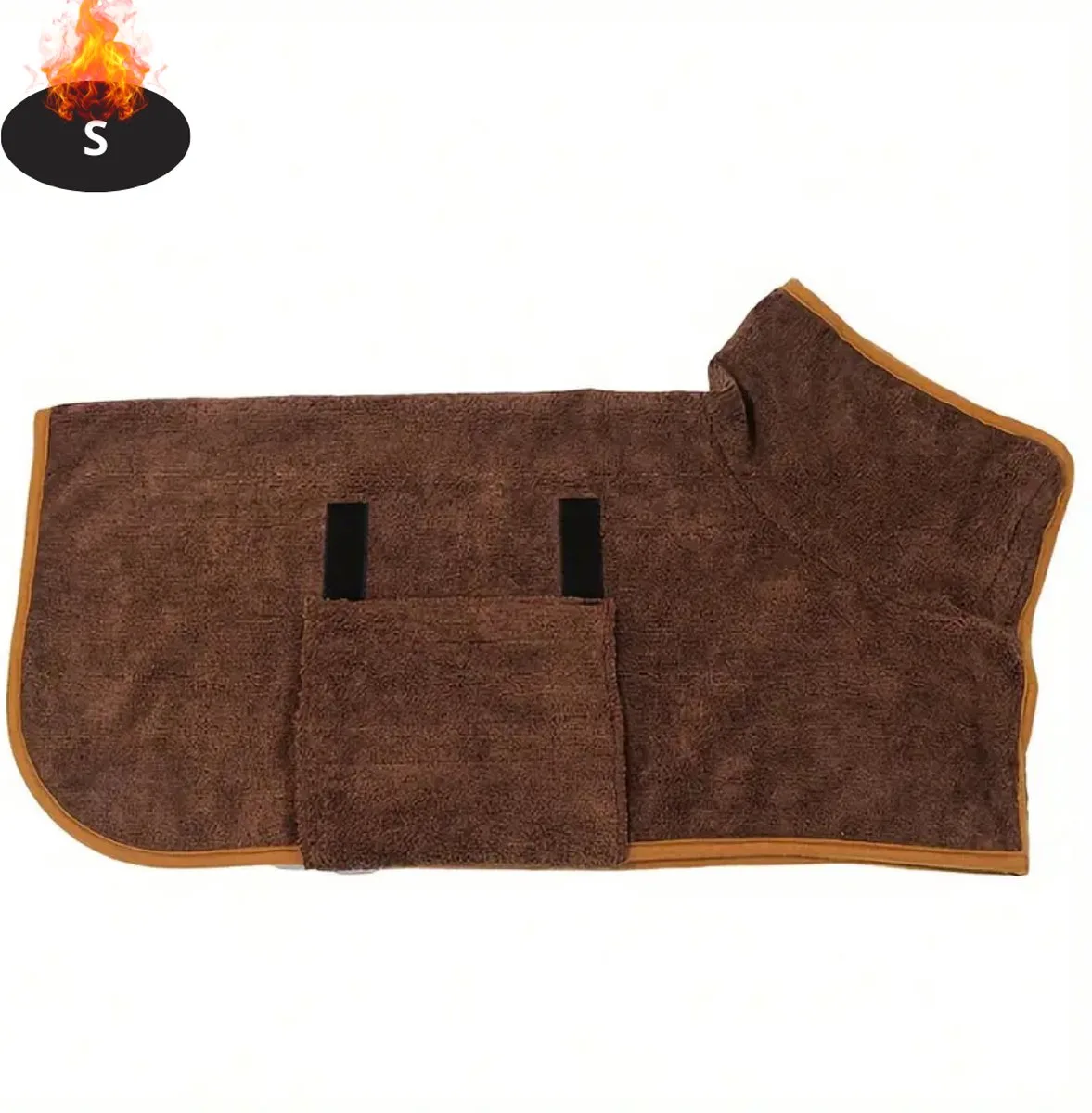 Hondenbadjas - Hondenhanddoek - Voor Honden - Hondenkleding - Hondentrui - Hoodie - Sneldrogend - S de Nivard en Koffie – photo produit