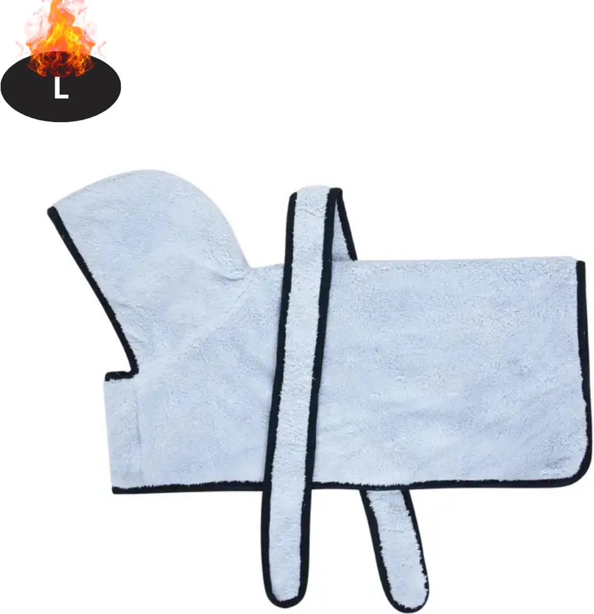 Hondenbadjas - Hondenhanddoek - Voor Honden - Hondenkleding - Hondentrui - Hoodie - Sneldrogend - L by Nivard in Blue – product photo