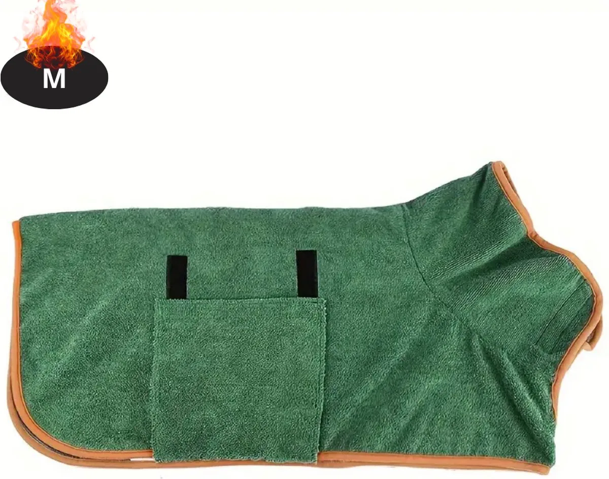 Hondenbadjas - Hondenhanddoek - Voor Honden - Hondenkleding - Hondentrui - Hoodie - Sneldrogend - M de Nivard en Vert – photo produit