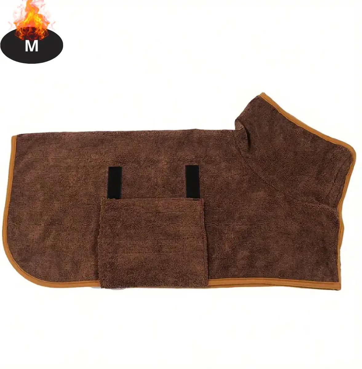 Hondenbadjas - Hondenhanddoek - Voor Honden - Hondenkleding - Hondentrui - Hoodie - Sneldrogend - M från Nivard i Koffie – produktbild