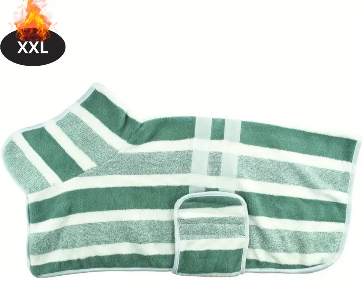 Hondenbadjas - Hondenhanddoek - Voor Honden - Hondenkleding - Hondentrui - Hoodie - Sneldrogend - XXL de Nivard en Vert – photo produit