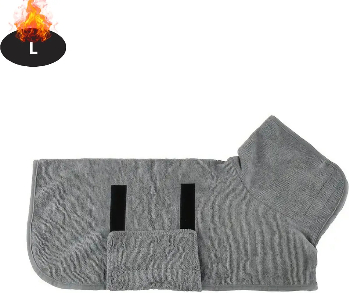 Hondenbadjas - Hondenhanddoek - Voor Honden - Hondenkleding - Hondentrui - Hoodie - Hondenshirt - L från Nivard i Grå – produktbild