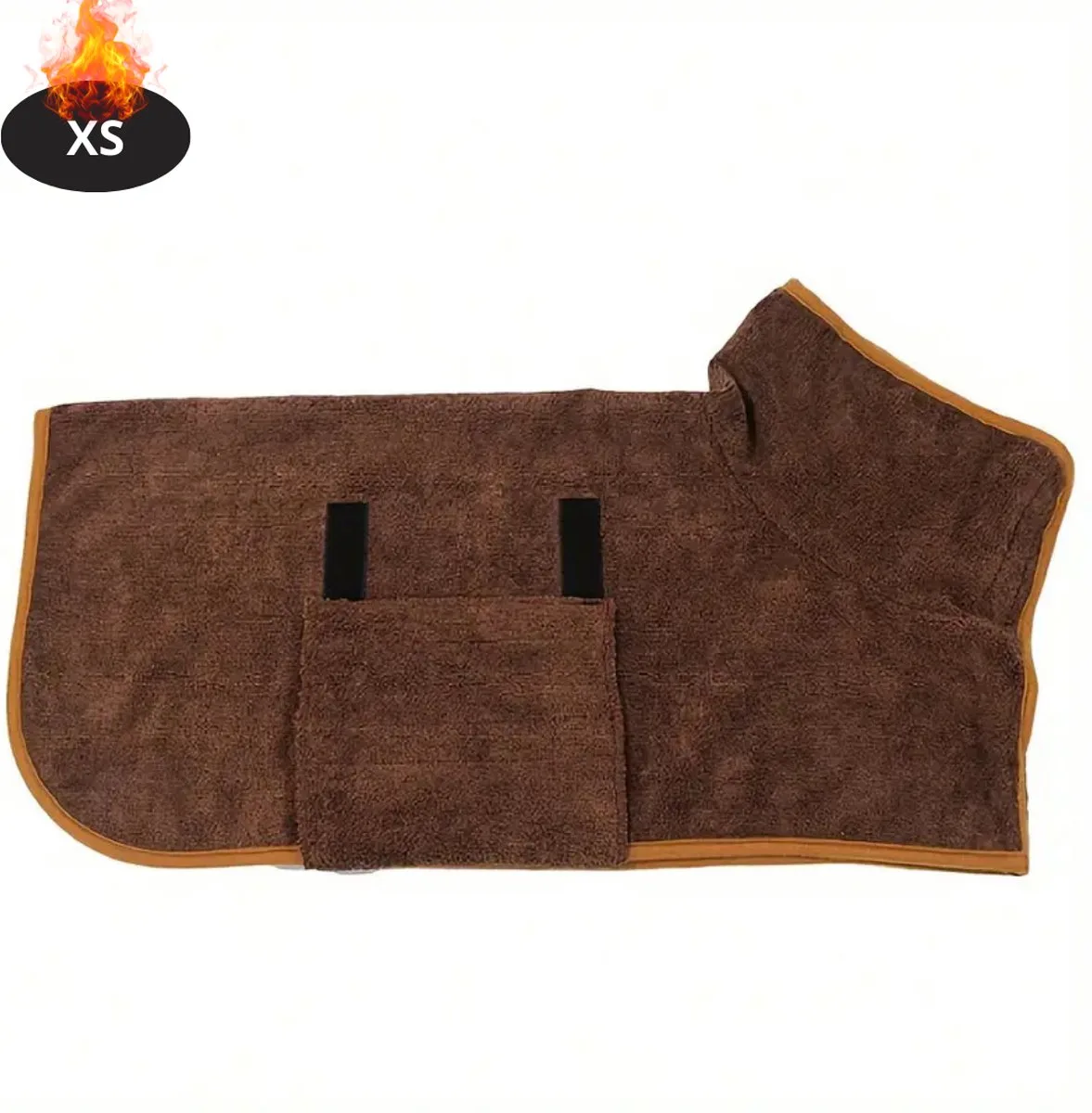 Hondenbadjas - Hondenhanddoek - Voor Honden - Hondenkleding - Hondentrui - Hoodie - Sneldrogend - XS de Nivard en Koffie – photo produit