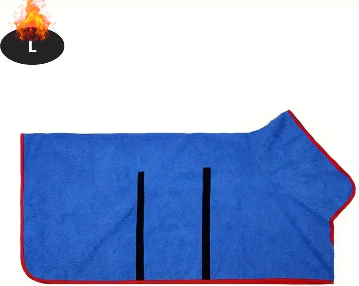 Hondenbadjas - Hondenhanddoek - Voor Honden - Hondenkleding - Hondentrui - Hoodie - Sneldrogend - L fra Nivard i Blå – produktbillede