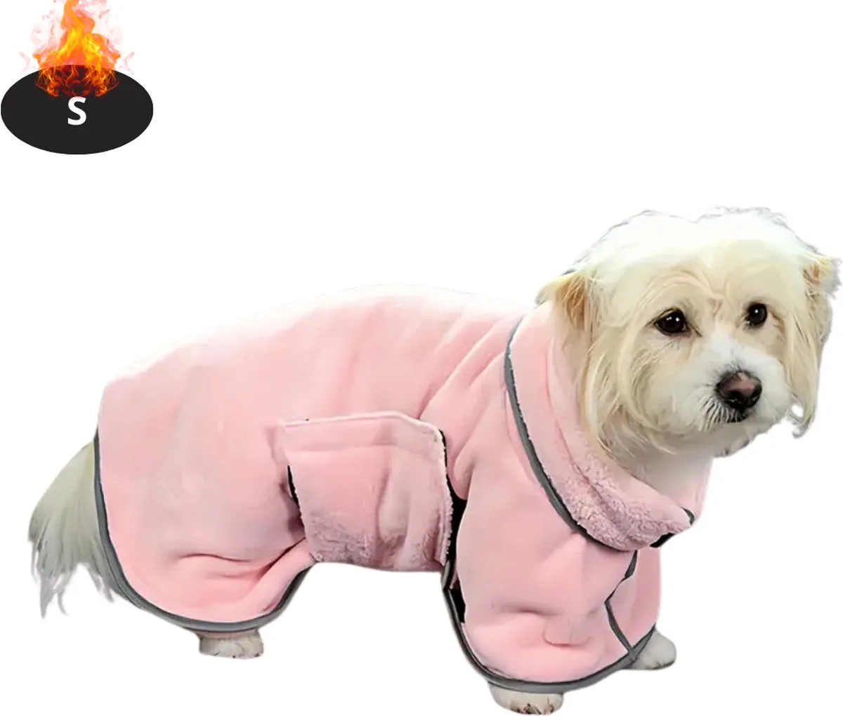 Hondenbadjas - Hondenhanddoek - Voor Honden - Hondenkleding - Hondentrui - Hoodie - Sneldrogend - S de Nivard en Rose – photo produit