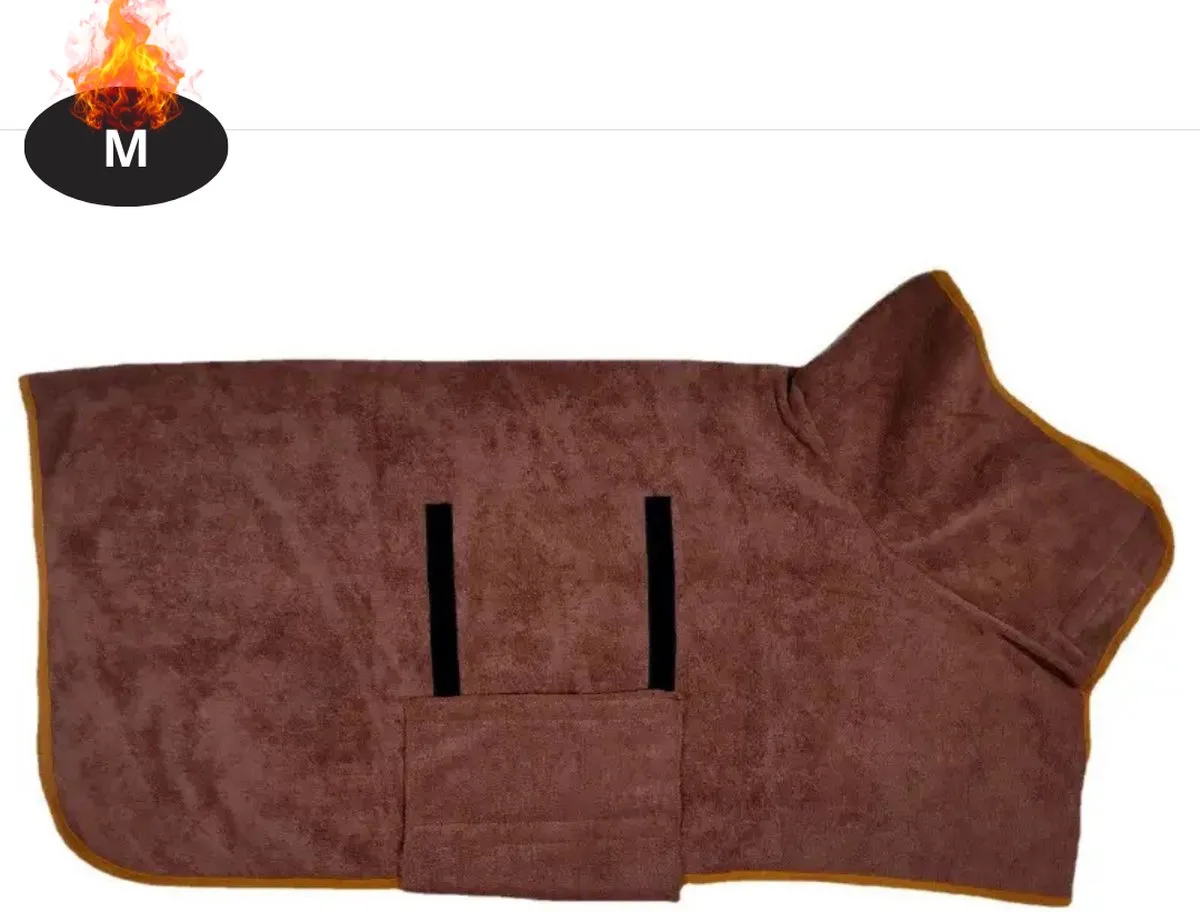 Hondenbadjas - Hondenhanddoek - Voor Honden - Hondenkleding - Hondentrui - Hoodie - Hondenshirt - M van Nivard in Koffie – productfoto