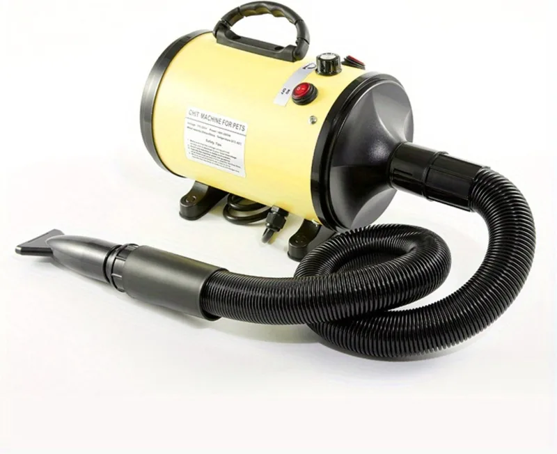 Hondenfohn - Hondenkam - Hondenborstel -Langhaar - Korthaar - Dog Brush - Haardroger Hond - Katten - Ontharing - Waterblazer by Nivard in Yellow – product photo