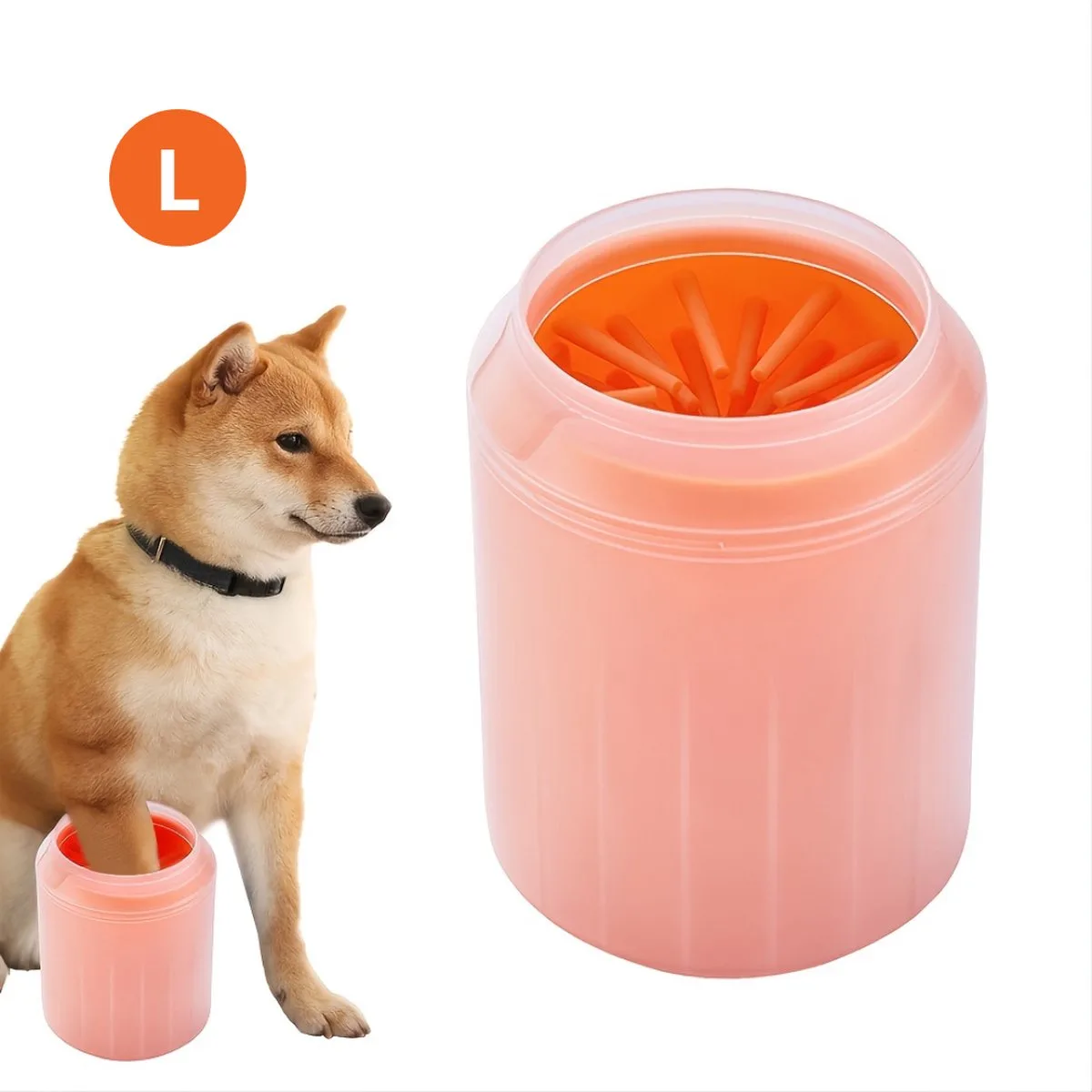 Hondenpoten Reiniger - Hondenpoten Schoonmaken - Honden Verzorging - Potenreiniger Hond - Poot Reiniger - Maat L från Nivard i Orange – produktbild
