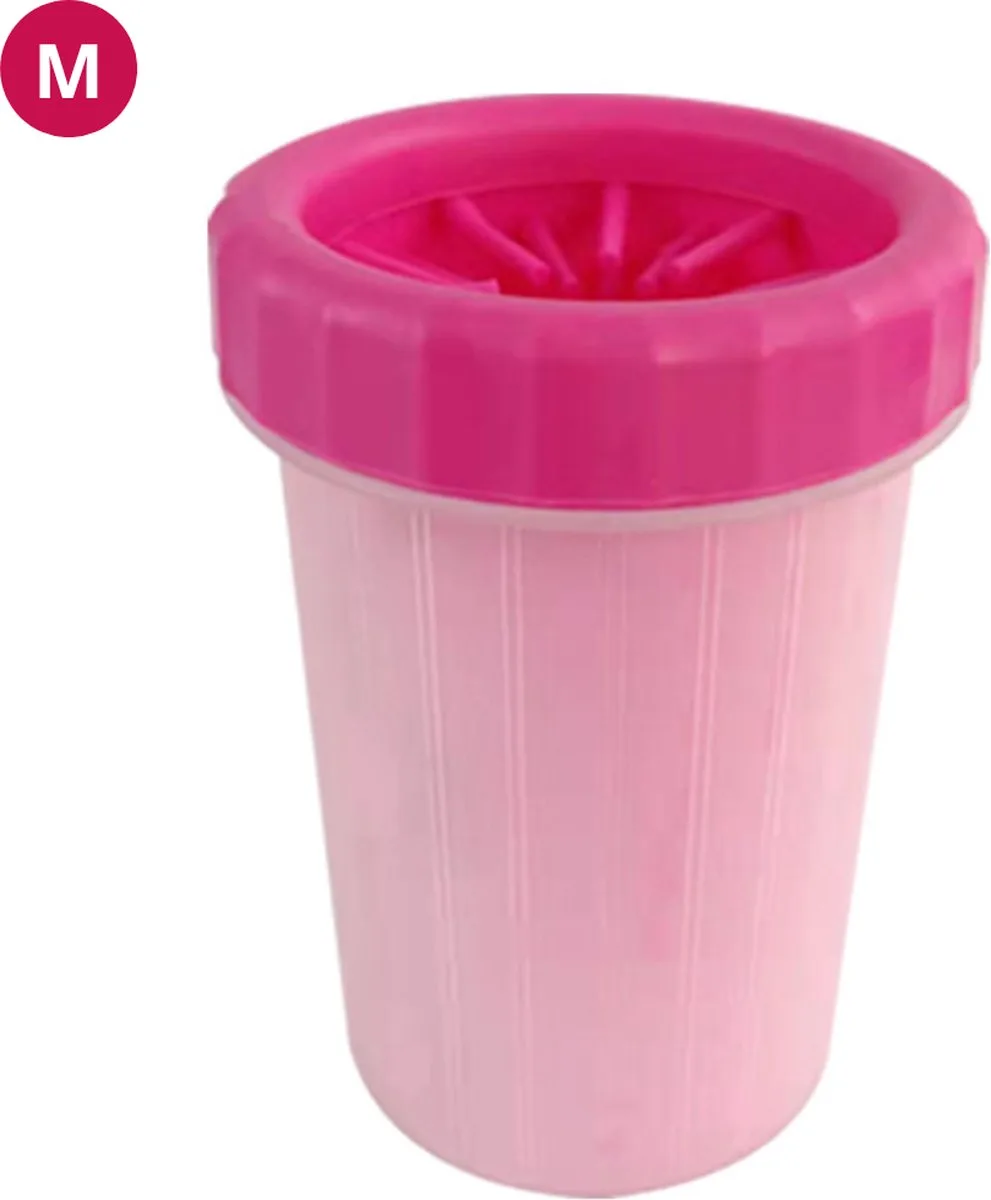 Hondenpoten Reiniger - Hondenpoten Schoonmaken - Honden Verzorging - Potenreiniger Hond - Poot Reiniger - Draagbaar - Maat M från Nivard i Rosa – produktbild